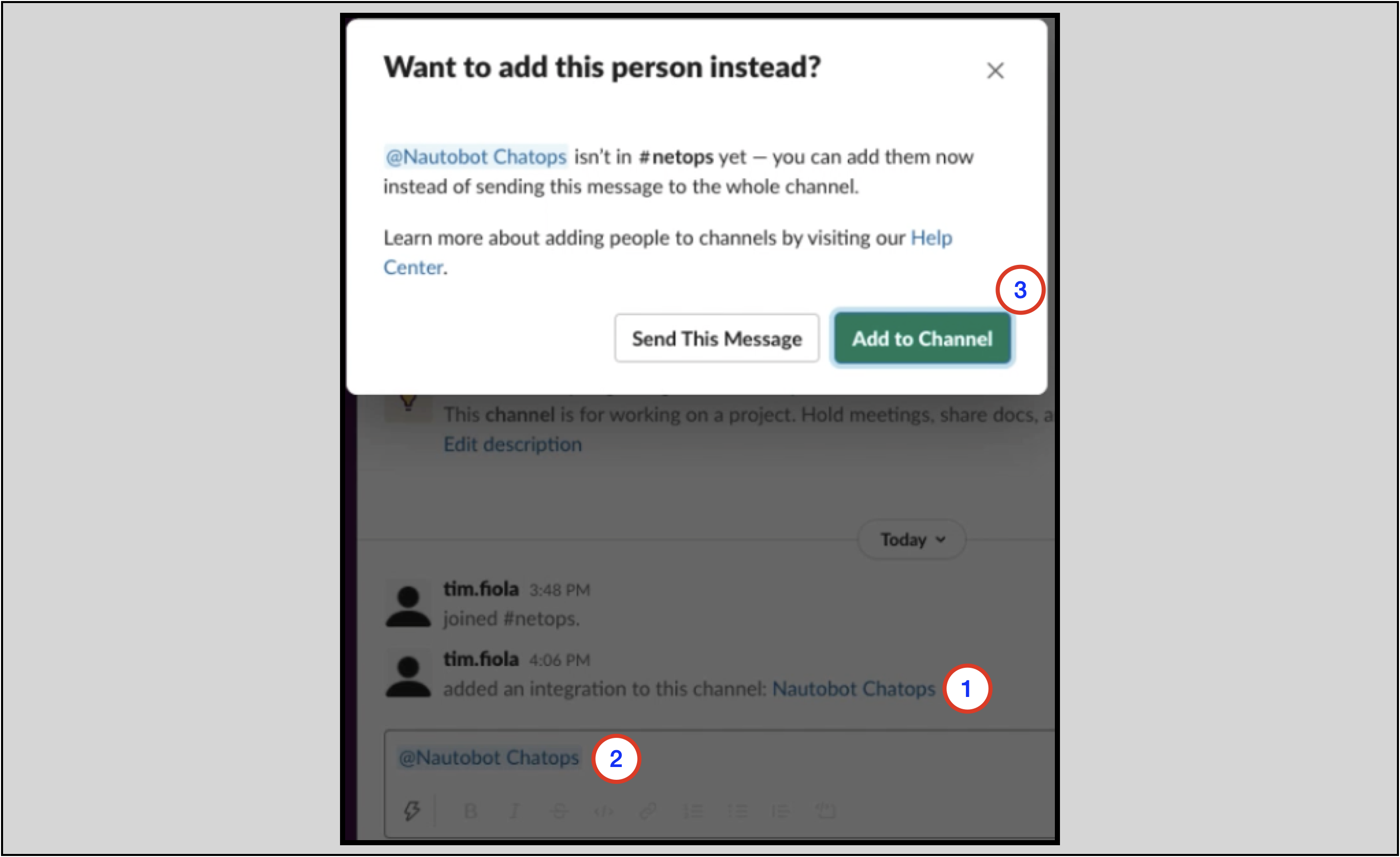 slack integration invite