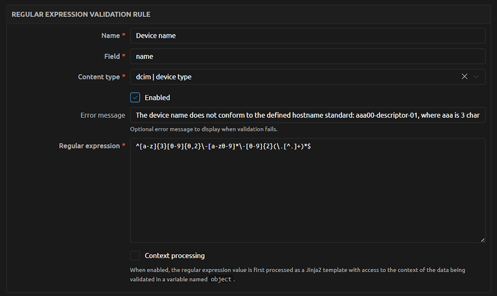 Regex Rules Edit