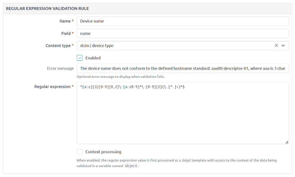 Regex Rules Edit