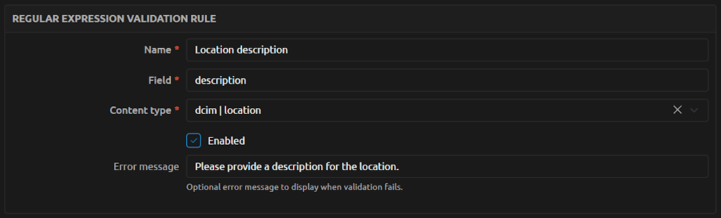 Required Rules Edit