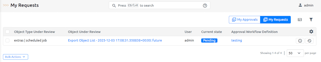 Approval Dashboard Requests