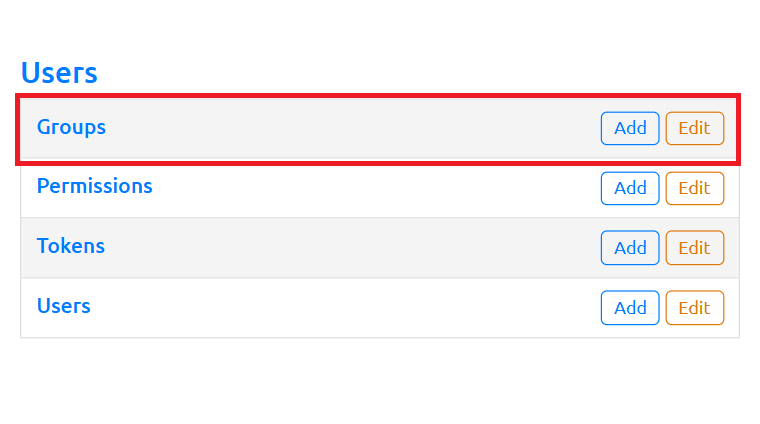Users section