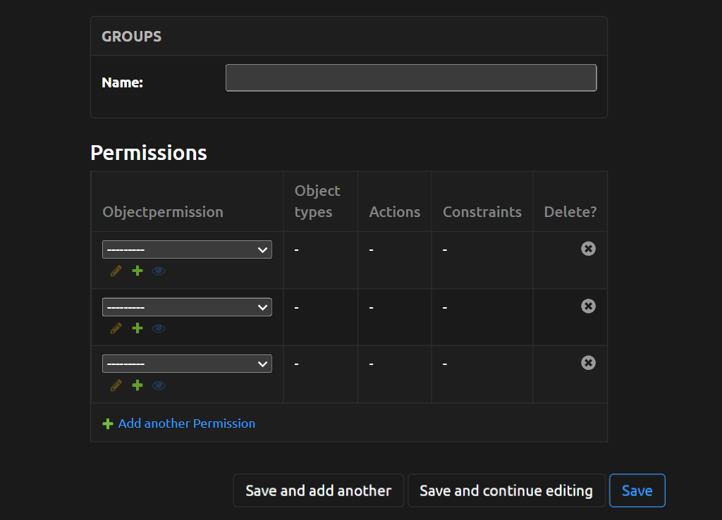 Add Group form
