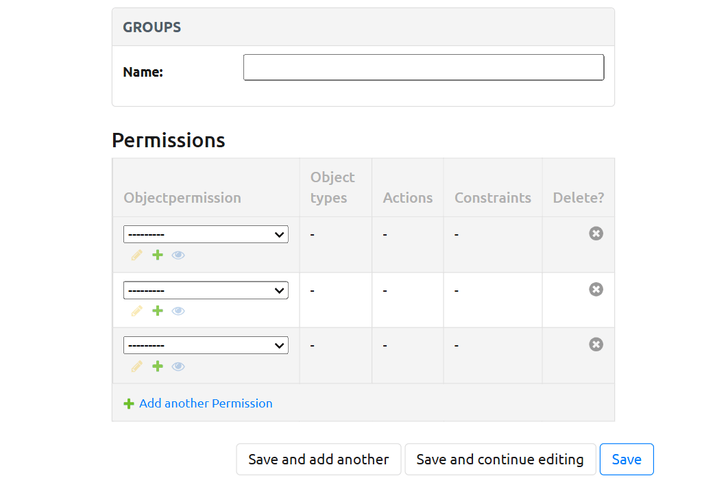 Add Group form