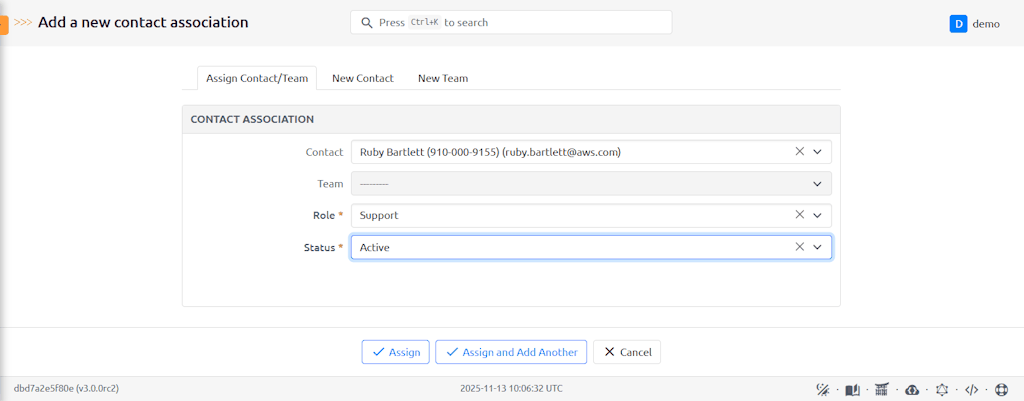 Existing Contact Association
