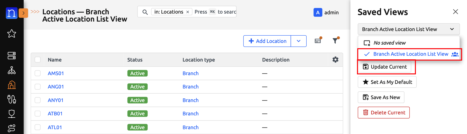 Creating New Saved View