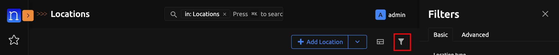 Filter Button