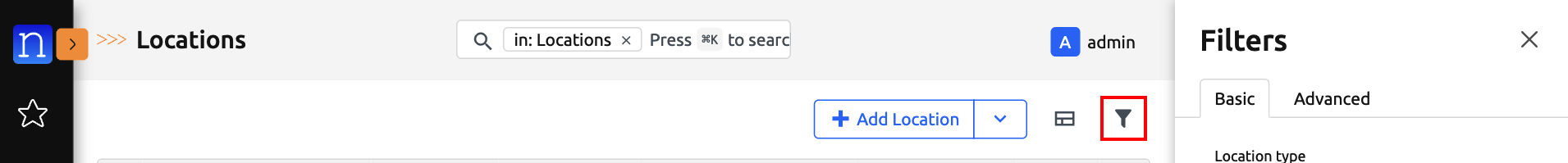 Filter Button