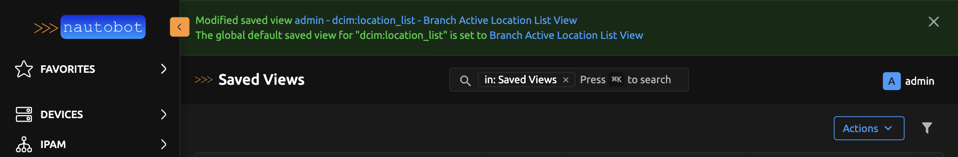 Saved View Edit Success