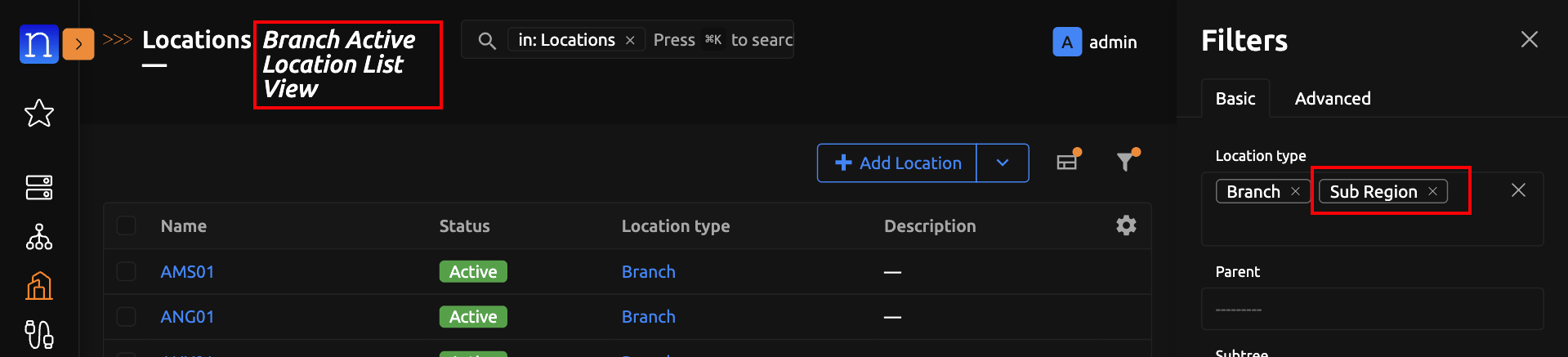 Unsaved Saved View Add Filter