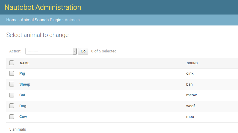 Nautobot plugin in the admin UI