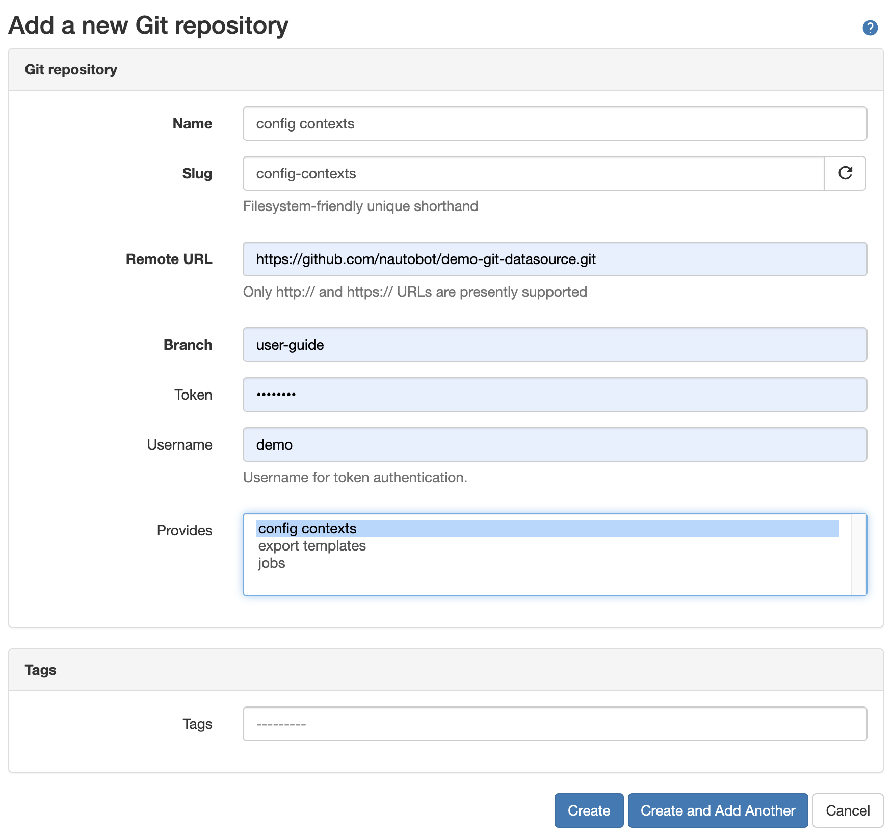 Example Details Config Contexts