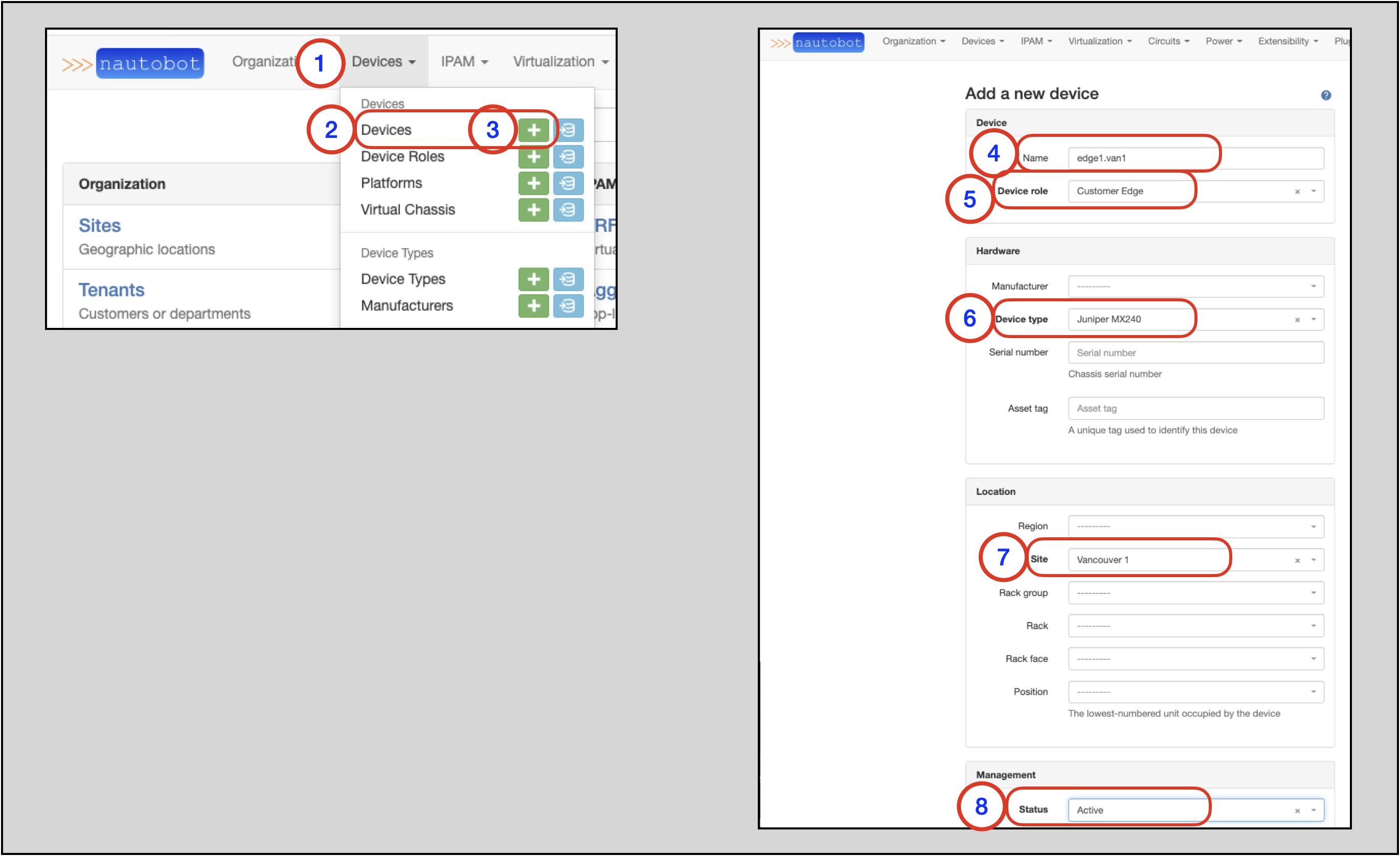 Creating Devices - Nautobot Documentation