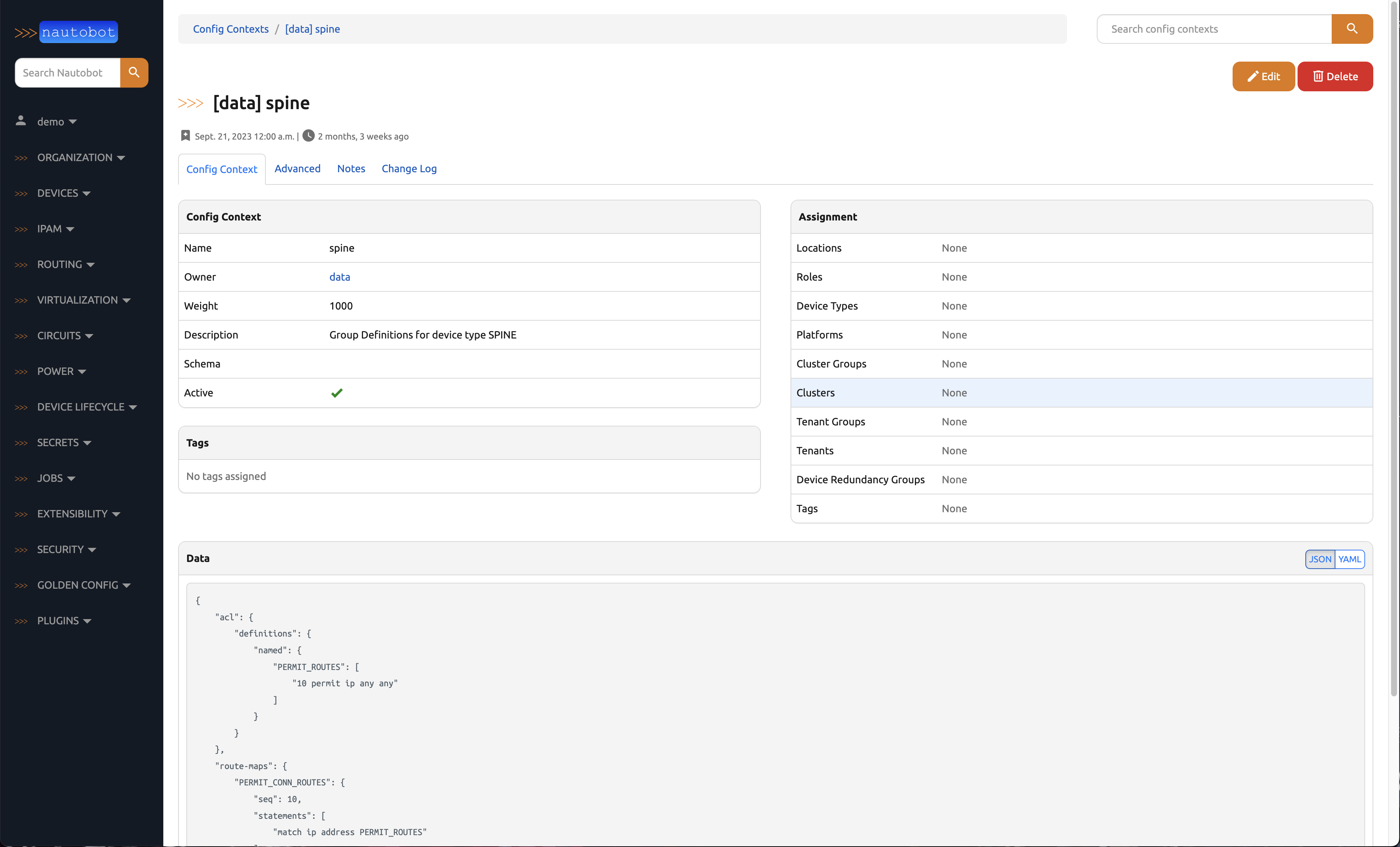 Config Contexts
